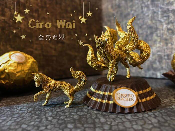 Esculturas Criativas de Animais em Miniatura Feitas De Embalagens De Ferrero Rocher