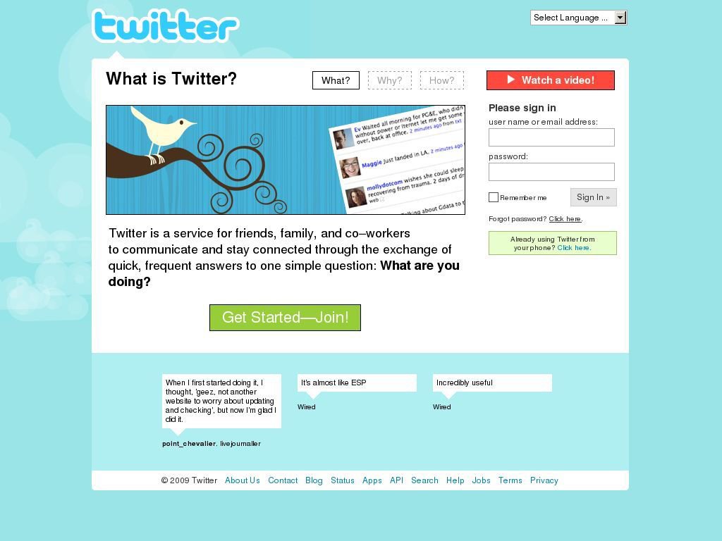 Twitter 2009