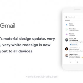 A atualização do design do material do Gmail, replicação muito brilhante e muito branca está sendo lançada em todos os dispositivos