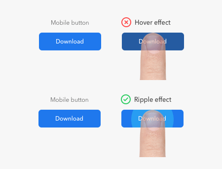 O “efeito de foco” para botões móveis
