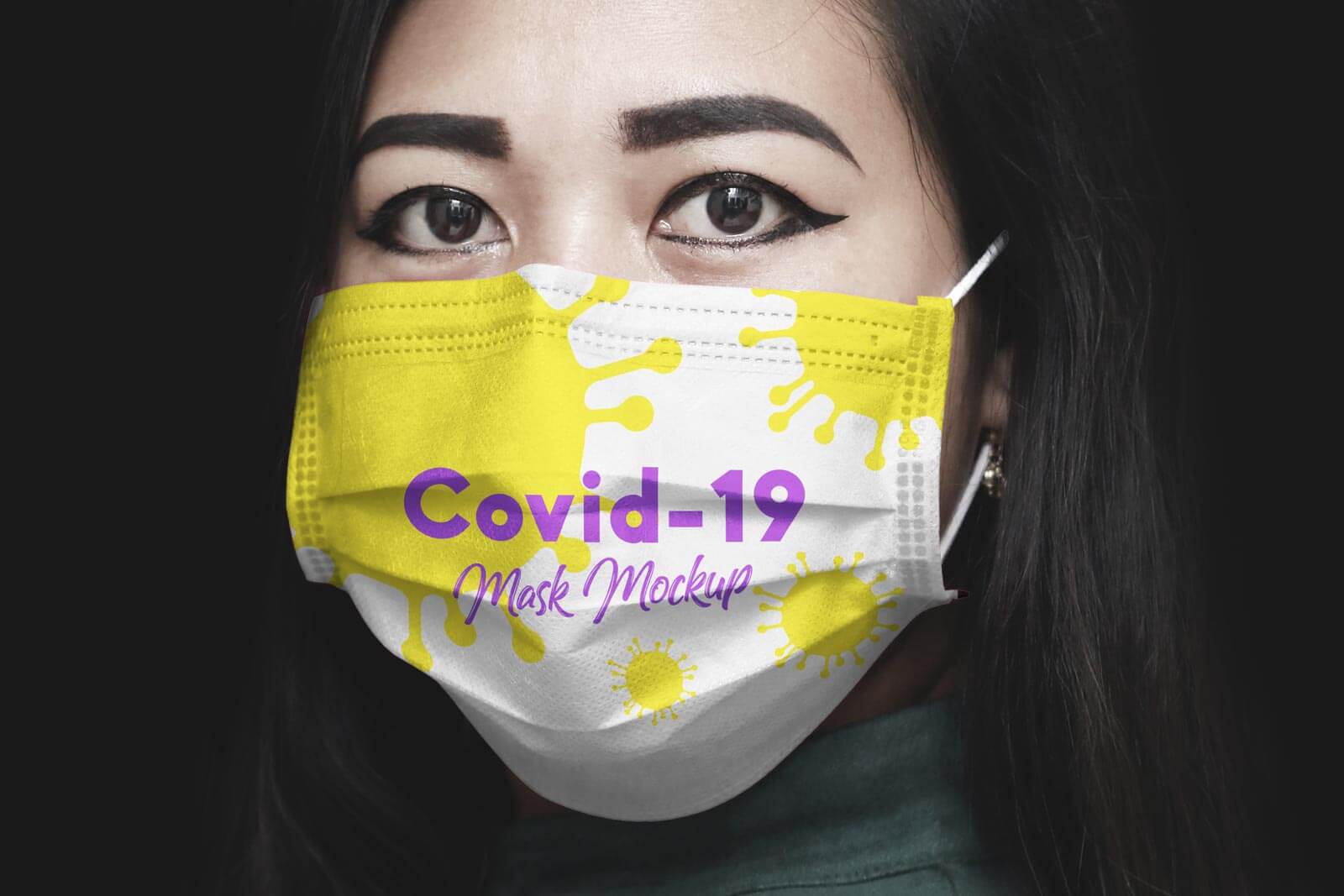 Maquete de máscara médica de Coronavirus (Covid-19) grátis PSD