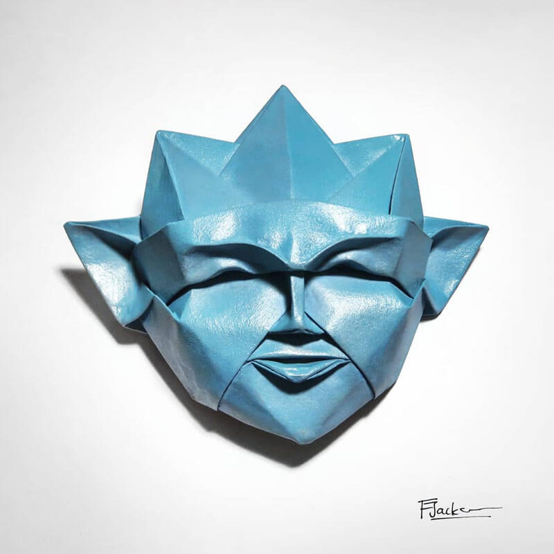 Faces impressionantes de Origami por Fynn Jackson