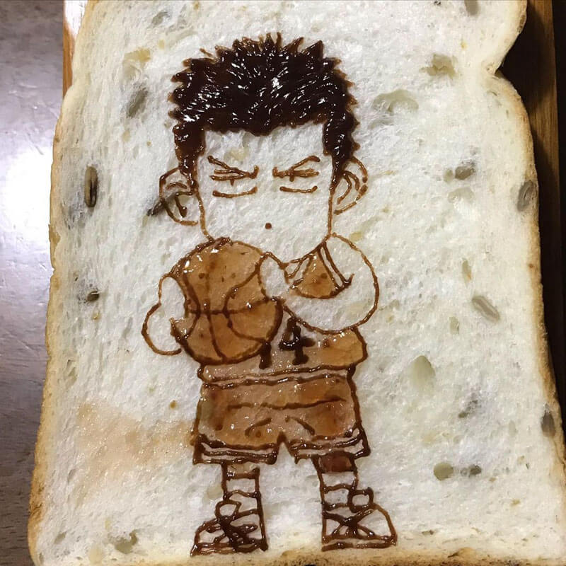 Obras de arte intrincadas no pão do artista japonês KU