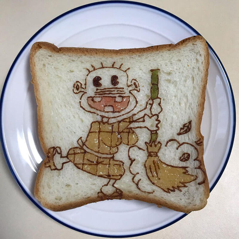 Obras de arte intrincadas no pão do artista japonês KU