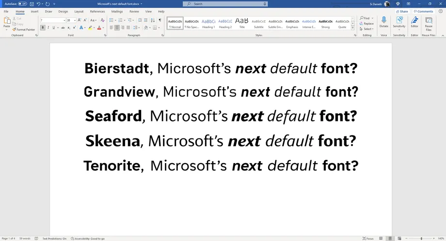 A Microsoft está mudando a fonte padrão do Office e quer sua ajuda para escolher uma nova