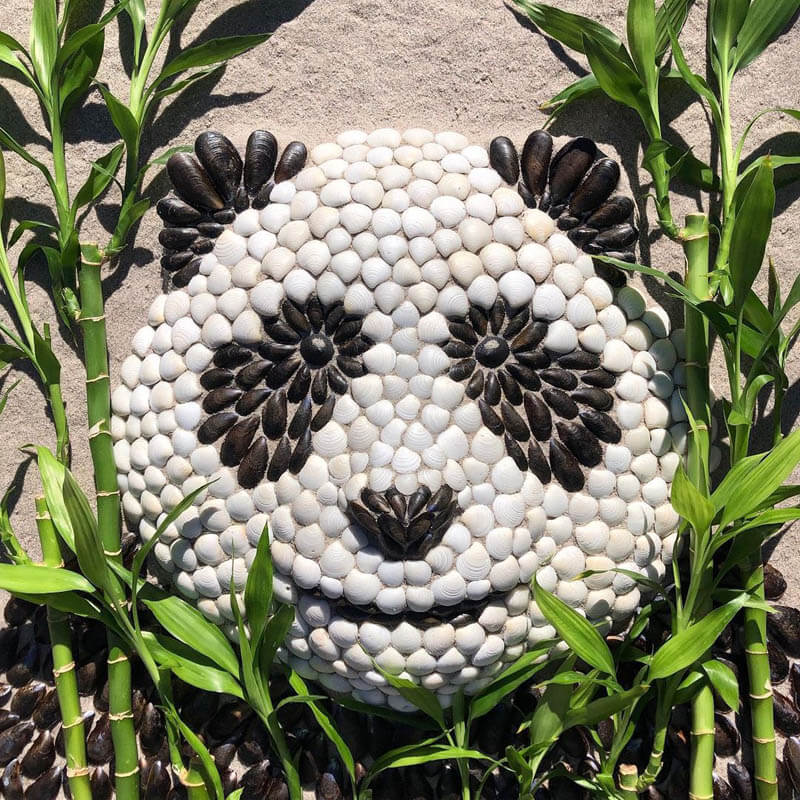 Adoráveis ​​esculturas de animais feitas de conchas encontradas na praia