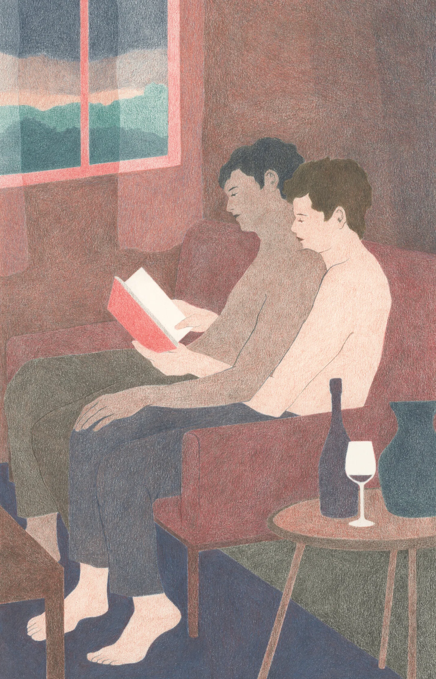 Camille Deschiens desenha cenas suaves de amor, conexão e intimidade