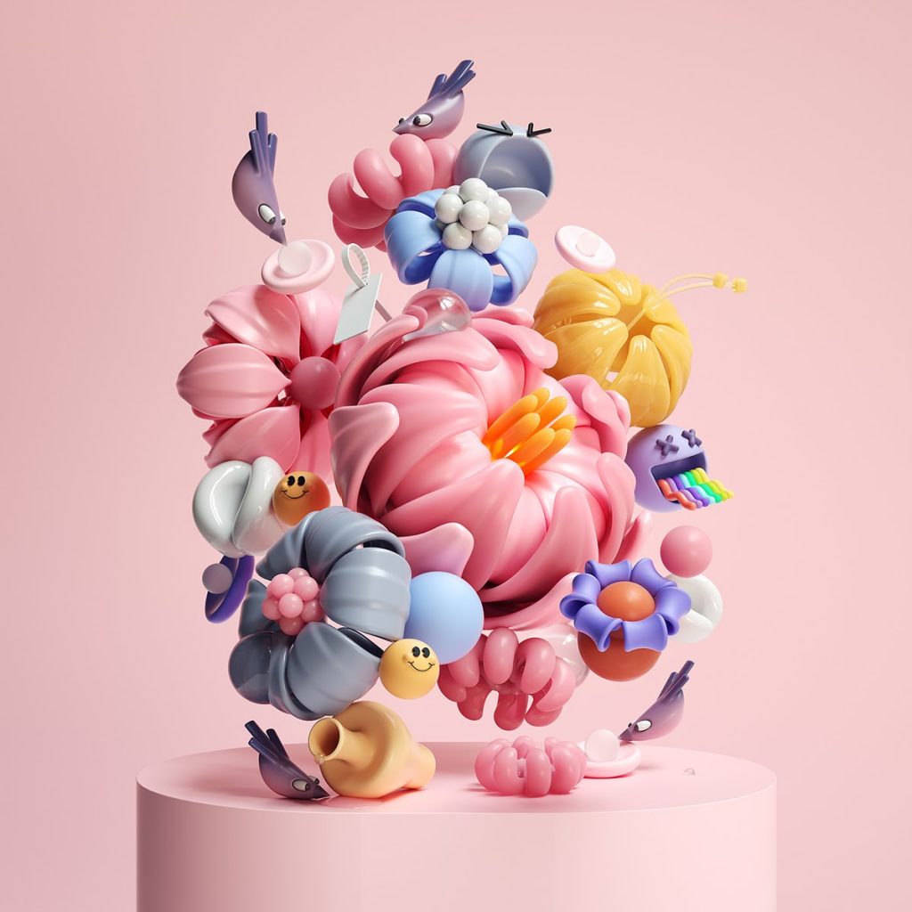 Composições florais 3D