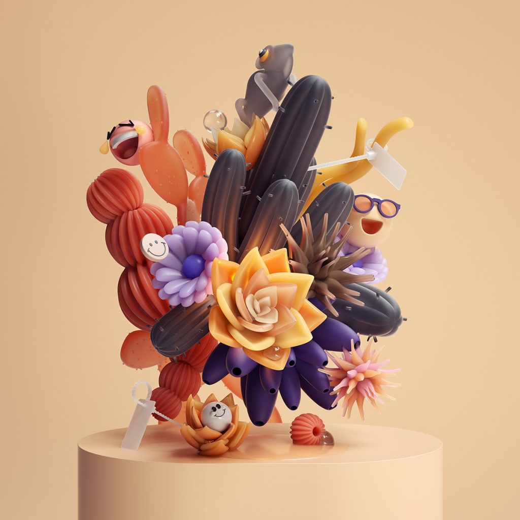 Composições florais 3D