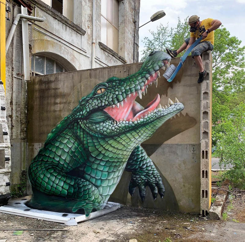 Graffiti 3D impressionante do artista de rua francês Scaf_oner