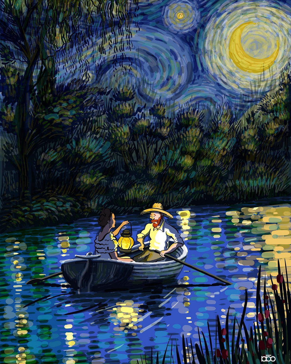 Vida do artista Vincent Van Gogh em seu próprio estilo de arte