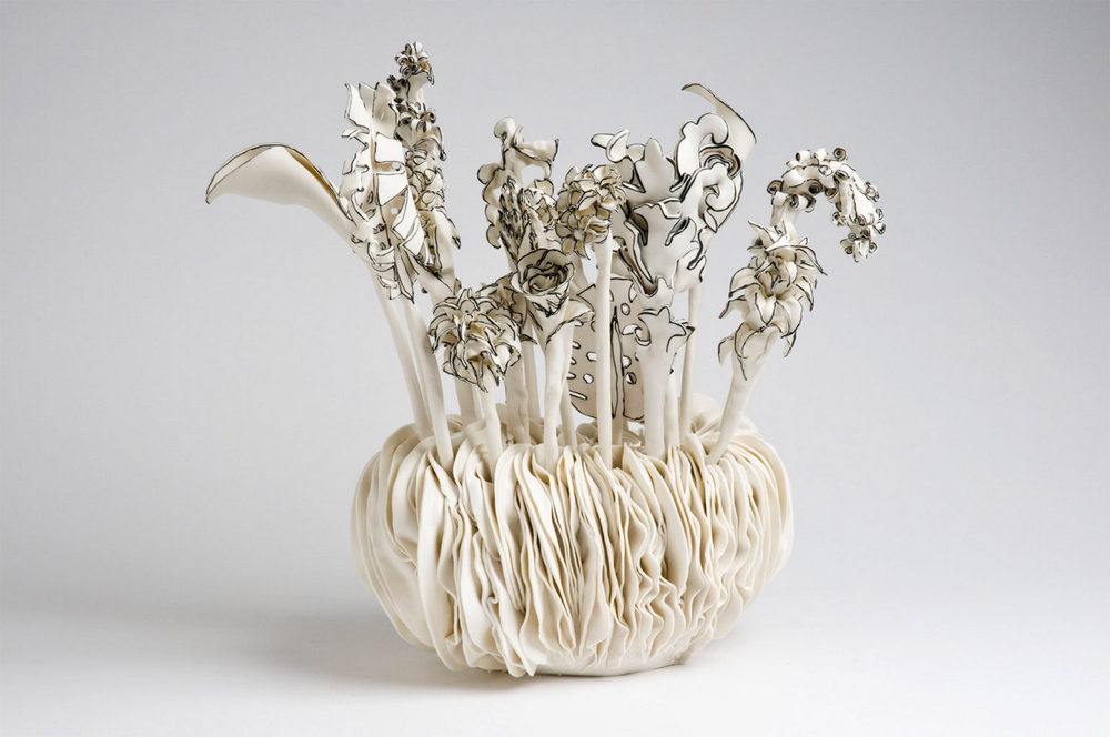 Esculturas de cerâmica de desenho por Katharine Morling