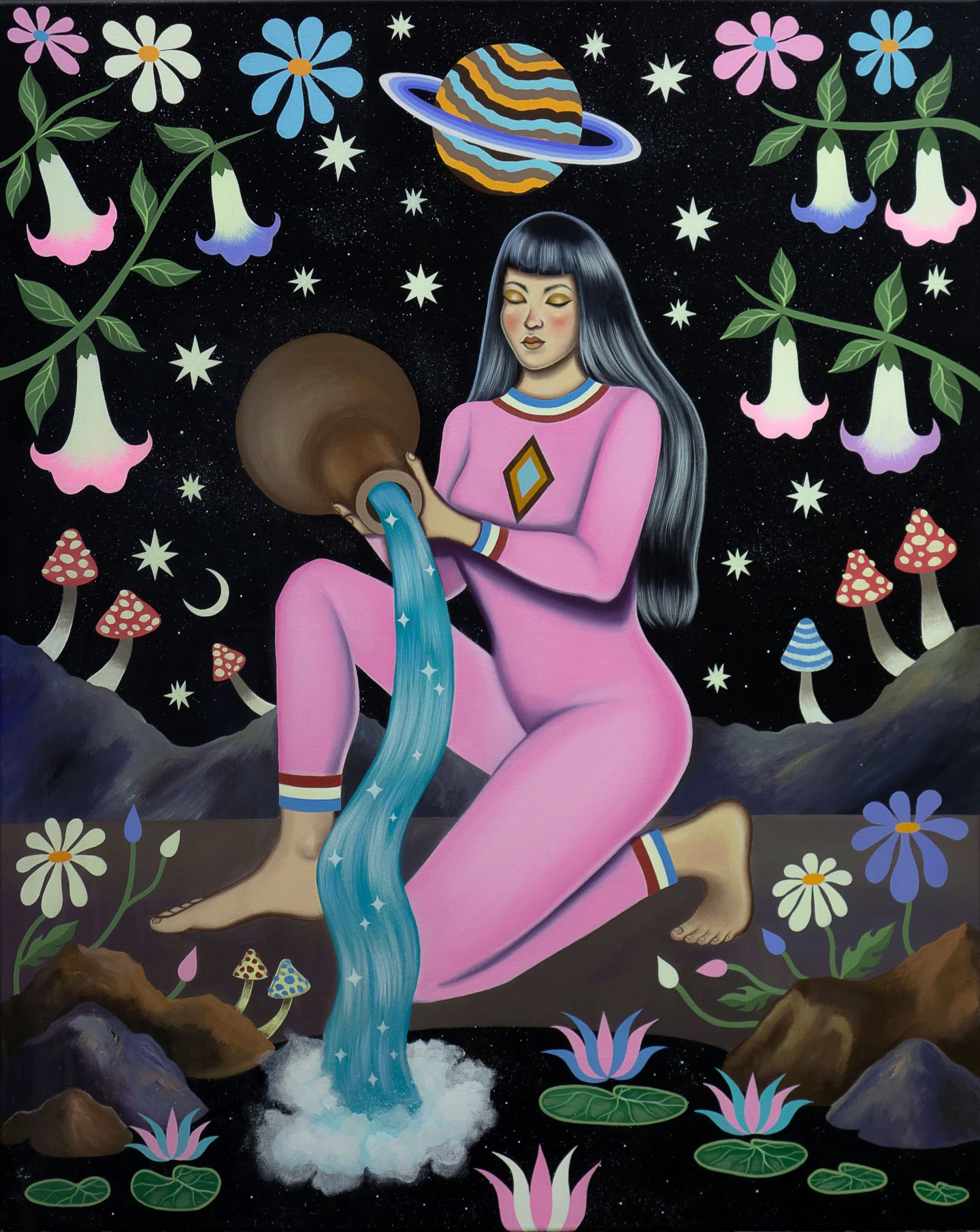 Paula Duró se aventura no reino místico para criar impressionantes pinturas esotéricas