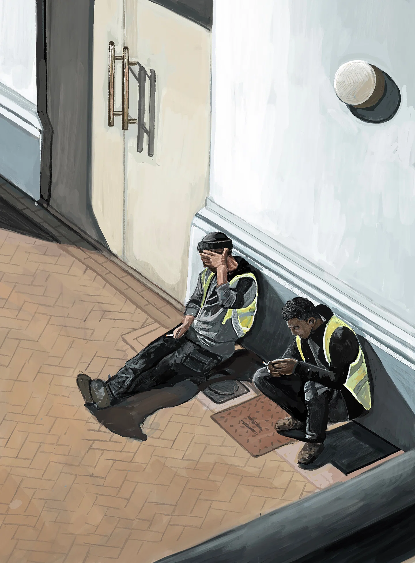 A ilustradora Amy Leonard captura momentos fugazes em espaços urbanos cotidianos