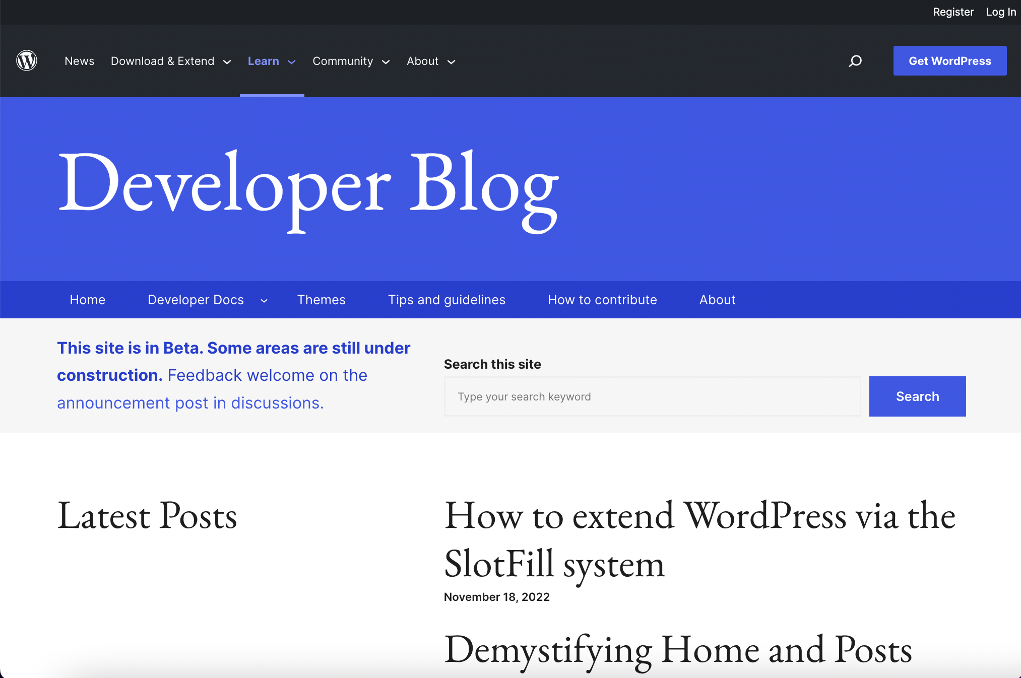 WordPress lança blog para desenvolvedores em versão beta