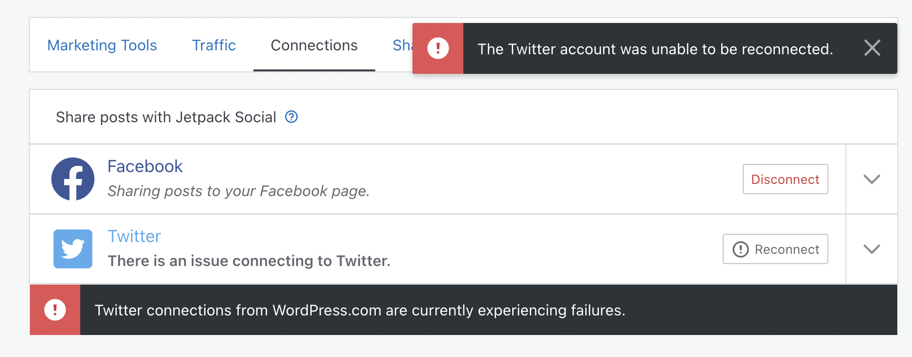 Twitter suspende o acesso do WordPress.com à API do Twitter, quebrando o compartilhamento social do Jetpack