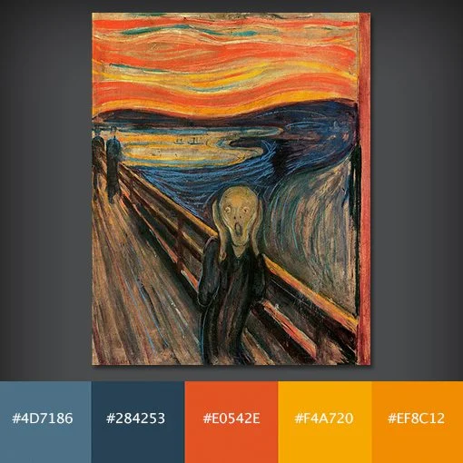 10 paletas de cores gratuitas de 10 pinturas famosas