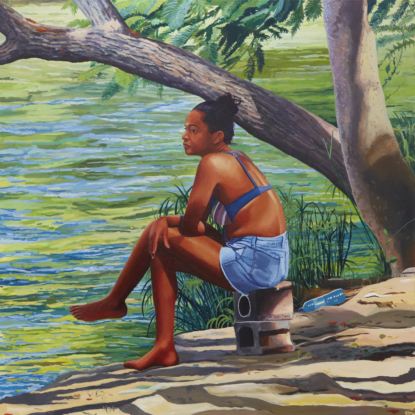 Tratando sua pintura como água, Raelis Vasquez retrata os corpos aquosos de sua cidade natal